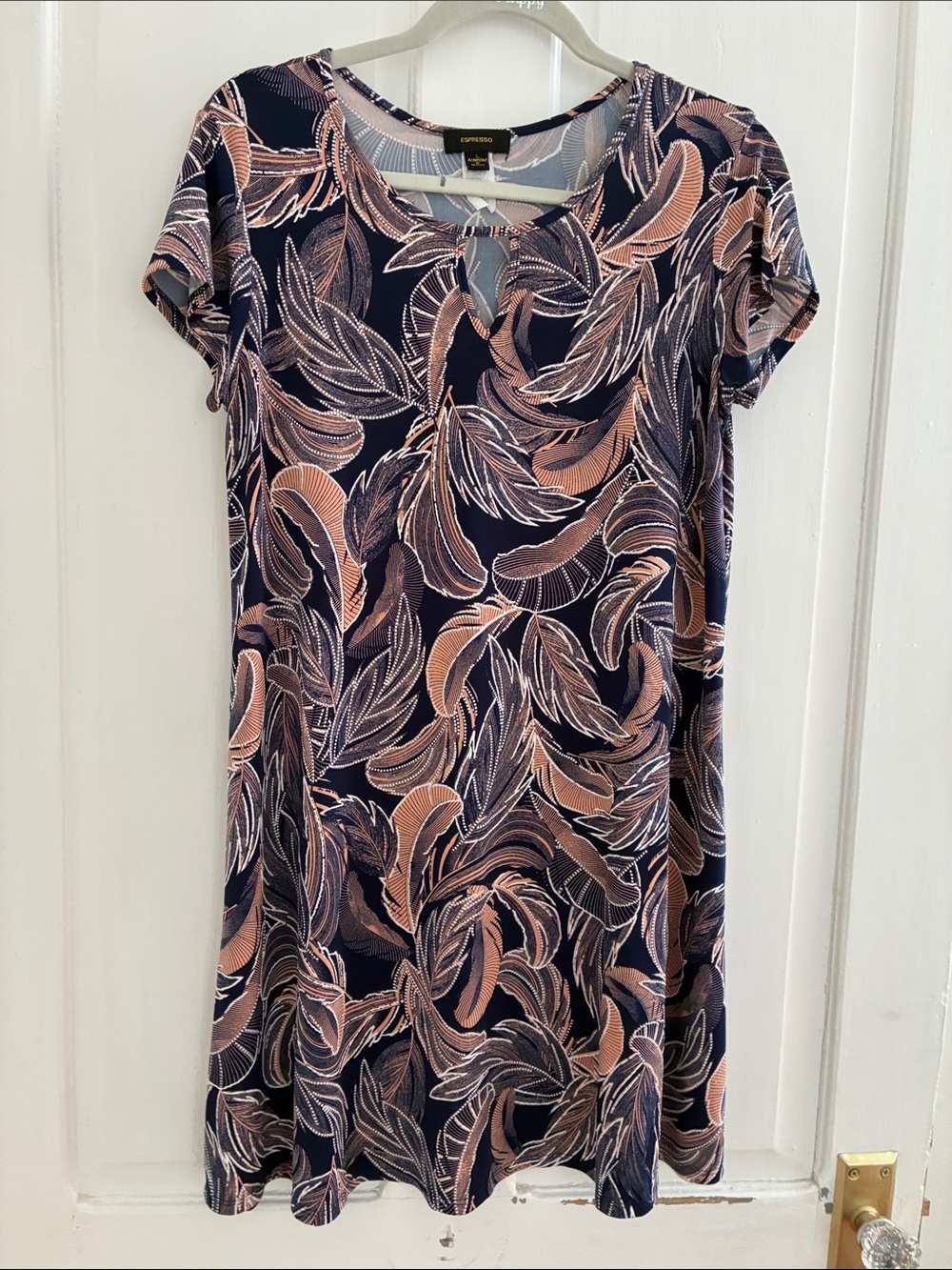 Espresso Navy & Blush Short Sleeve Mini Dress